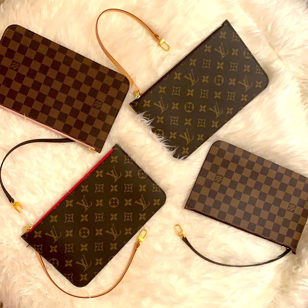 NEW Set of 4 Neverfull MM Pouch Pochette Wristlet